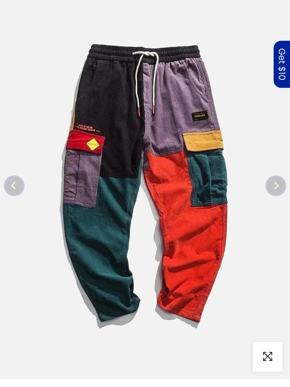 Colorblock Cargo Joggers - Multicolor